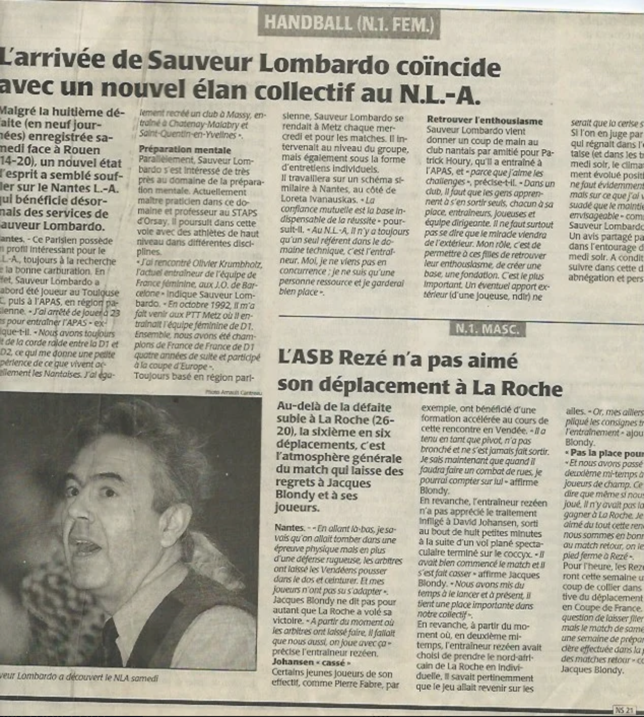 L’arrivée de Sauveur Lombardo coïncide avec un nouvel élan collectif au N.L.-A.